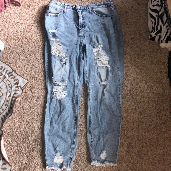 wild fable Denim - Women's High-Rise Distressed Mom Jeans